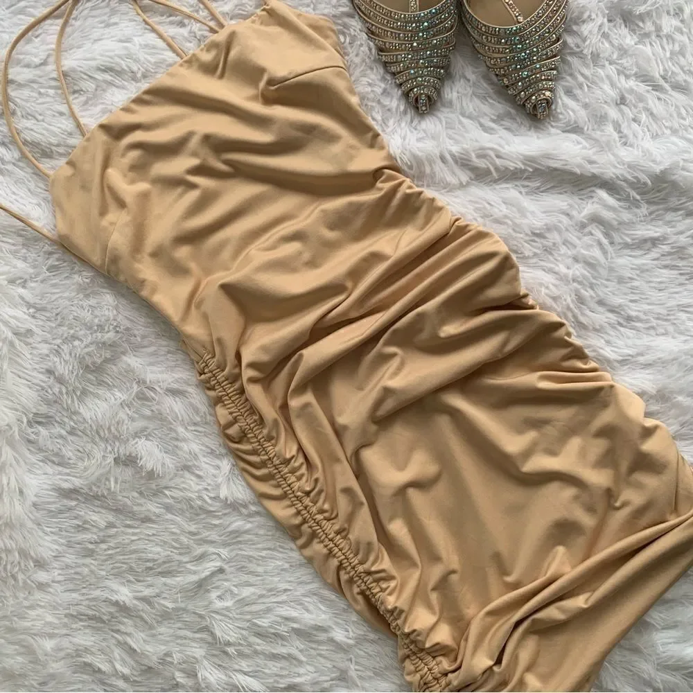PRINCESS POLLY TAN MINI DRESS